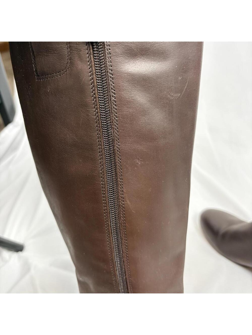 Nine West Oreyan Genuine Leather Knee High Brown Boots Gold Button Details 6.5 - Picture 9 of 9